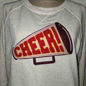 NWT Lauren Conrad Cheer Megaphone French Terry Crewneck Sweatshirt Small Women's